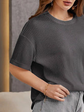 dark grey  Oversized Waffle Knit t shirt